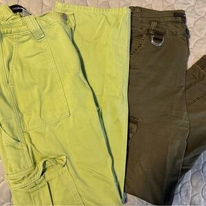 Fashion Nova Lime and Olive Cargo Pants bundle